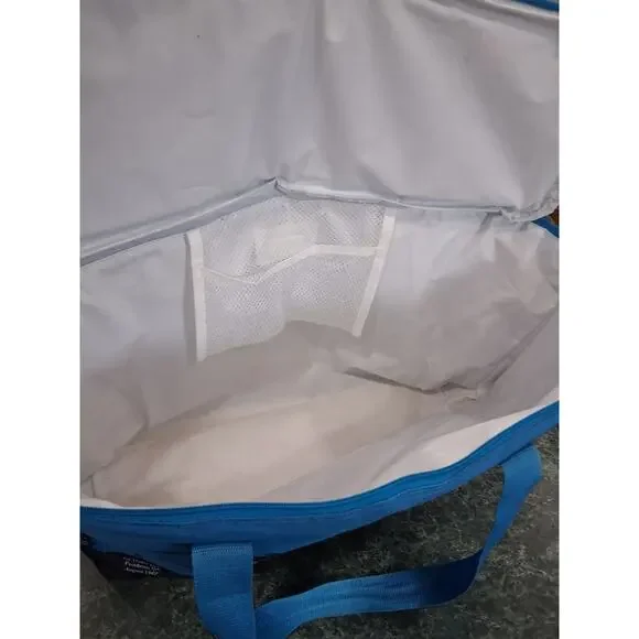 2- Trader Joe’s Insulated Tote Bags - 8 Gallon Blue - Lg Black Red Embroidered - Picture 4 of 13